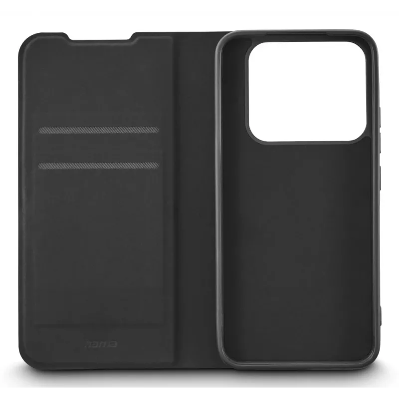 Capa tipo carteira para telemóvel HAMA Daily Protect para Xiaomi 15T Pro — compatível com ecrãs de 17,4 cm (6,83 polegadas), preta, 2 compartimentos para cartões, suporte de mesa