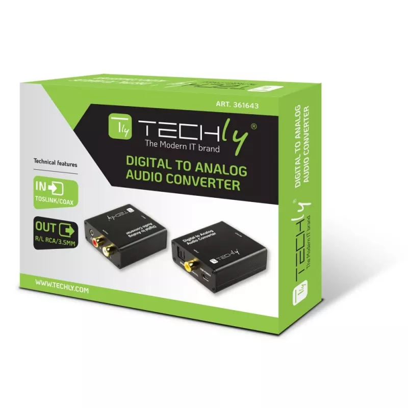 Conversor de áudio Techly IDATA SPDIF-9 preto
