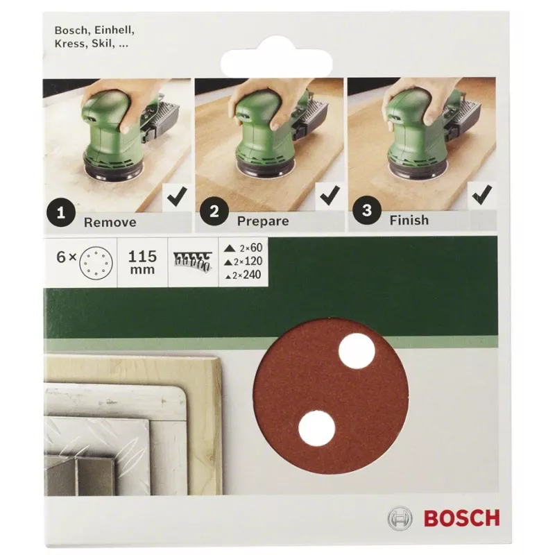 Folha de lixa Bosch 2609256A24 5 unidades Suíça