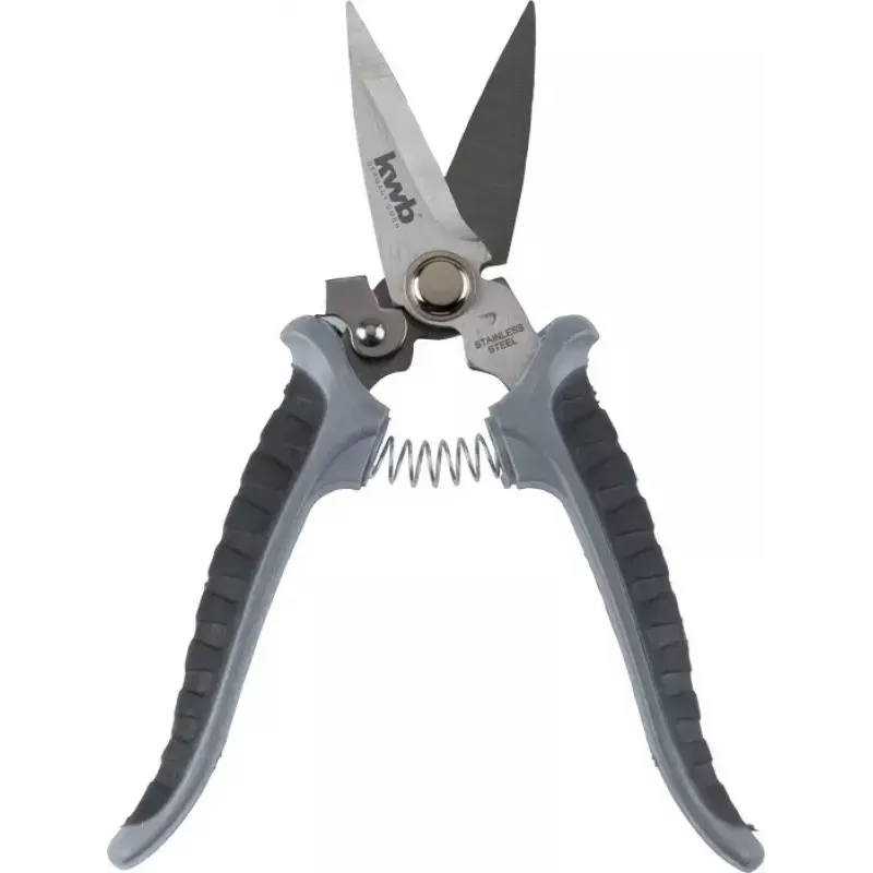 Tesoura para relva KWB 926790 cabo longo lâmina reta 190 mm