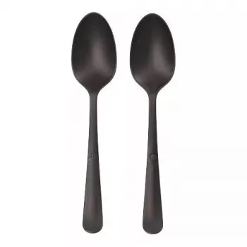 Colher de sopa descartável Papstar 96528 polipropileno preto 190 mm 100 unid.