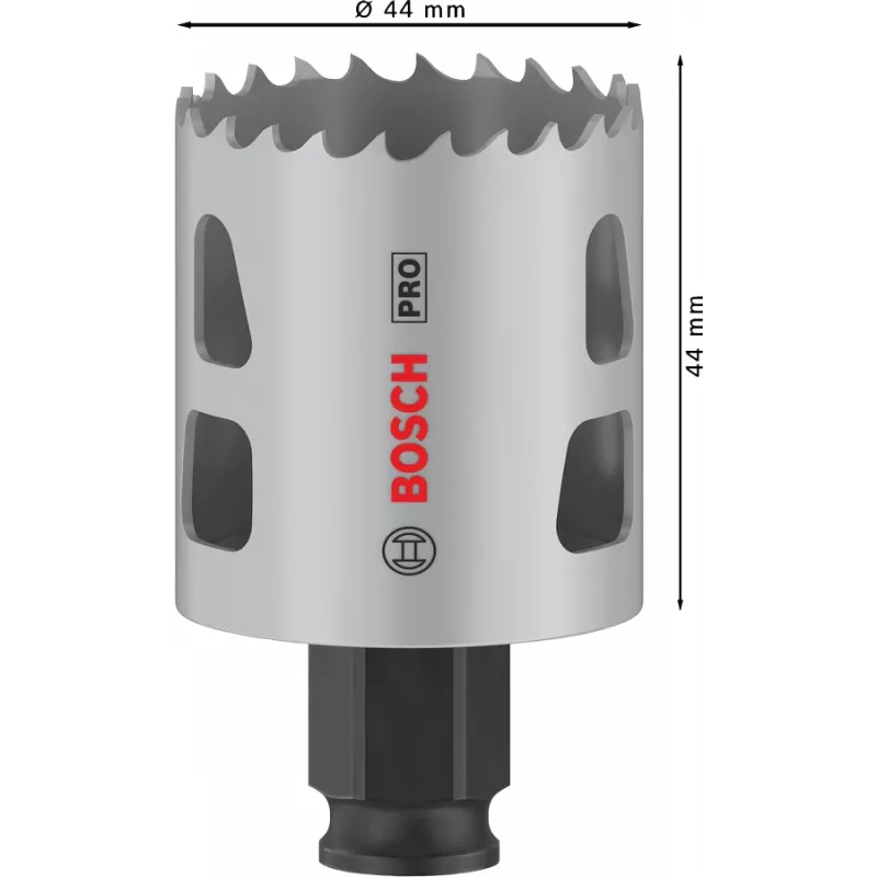 Serra copo Bosch PRO Multi Material PC Plus 44 mm para berbequim, adequada para pladur, metal, plástico, madeira macia