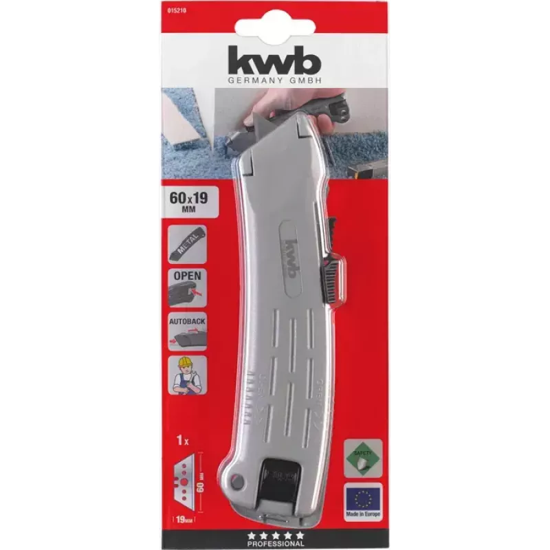 KWB 015210 Profi x-ato de segurança com lâmina trapezoidal, 173 mm