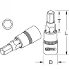 Chave de caixa para bits KS Tools 1/4 polegadas sextavado interior, 5 mm (911.1438)
