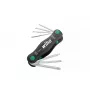 Conjunto de chaves Torx dobráveis Wiha 25128 – 7 peças (T7–T25), preto/verde, 104 g
