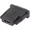 Renkforce 1404076 adaptador HDMI para DVI, HDMI fêmea para DVI-D macho 24+1 pinos, preto