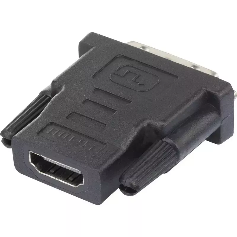 Renkforce 1404076 adaptador HDMI para DVI, HDMI fêmea para DVI-D macho 24+1 pinos, preto