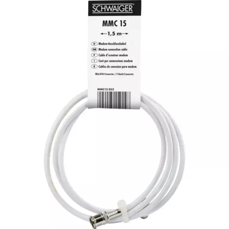 Cabo coaxial Schwaiger MMC15 052 1,5 m Mini D F branco