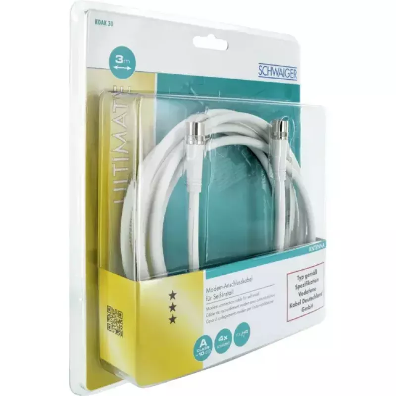 Cabo coaxial Schwaiger KDAK30 532 3m F branco