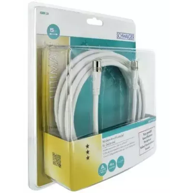 Cabo coaxial Schwaiger KDAK50532 5 m F branco
