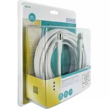 Cabo coaxial Schwaiger KDAK100 532 10 m Type-F branco