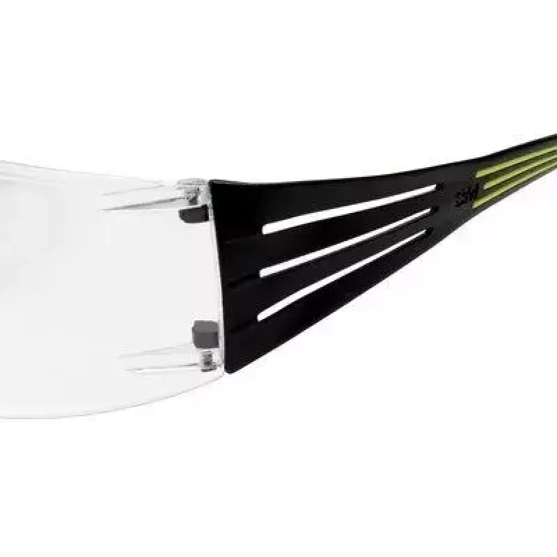 Óculos de segurança 3M SF4000CC1 — óculos de proteção em plástico, lentes transparentes, preto/verde