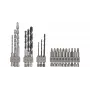 Conjunto de brocas Bosch 2609256989, 19 peças — para betão, metal, madeira, acabamento em aço inoxidável