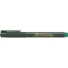 Caneta fineliner Faber-Castell 151163 — tinta verde, corpo preto, forma redonda, 1 unid.