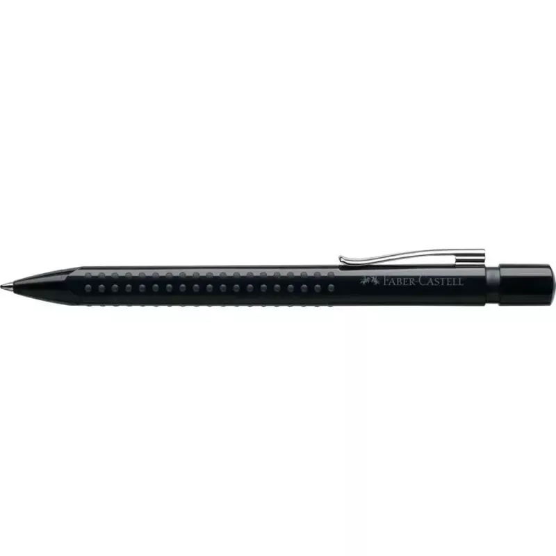 Caneta esferográfica Faber-Castell 243999 – com clipe, retrátil, tinta azul, ponta média, corpo preto, 1 unid.