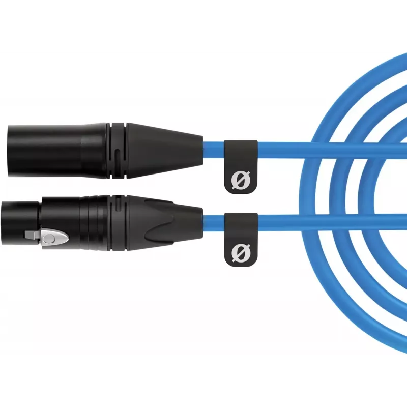 Cabo XLR Rode XLR3M-B 3 m — cabo de microfone macho para fêmea, azul