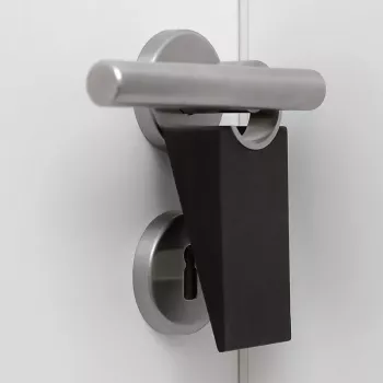 Batente de porta Blomus WEDO preto borracha aço inoxidável