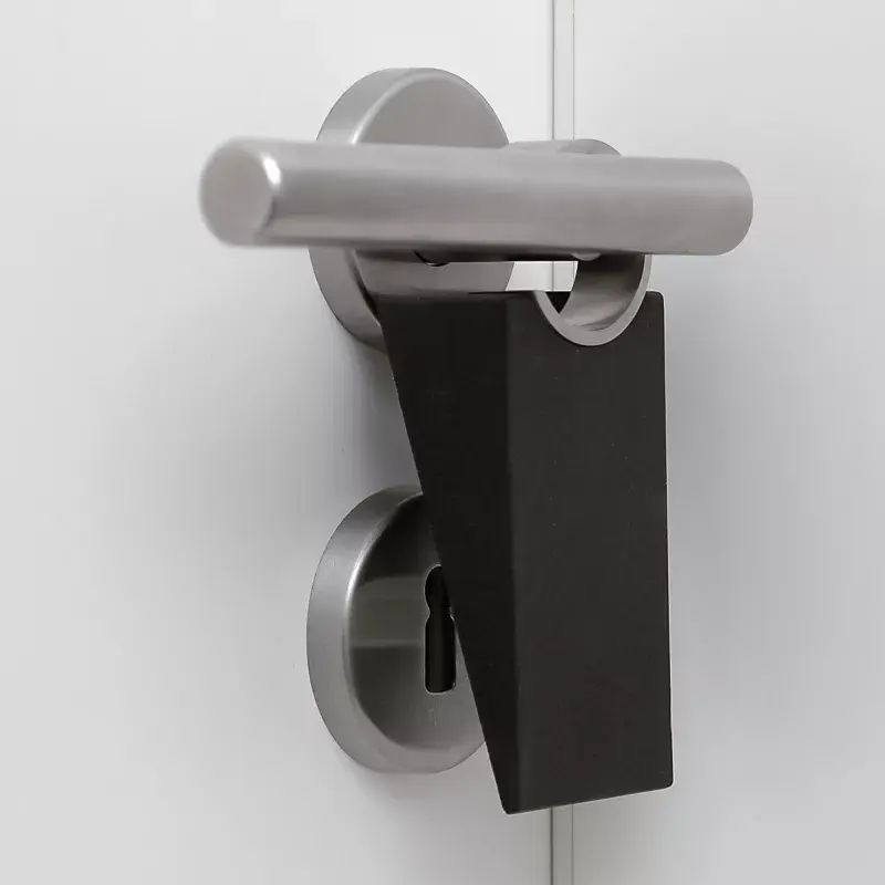 Batente de porta Blomus WEDO preto borracha aço inoxidável