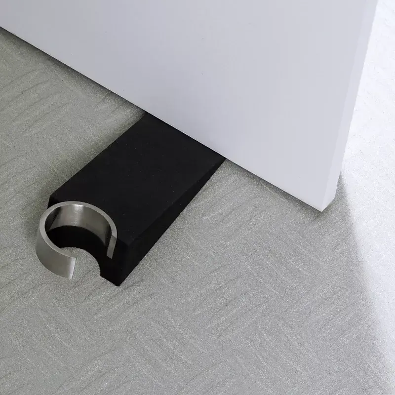 Batente de porta Blomus WEDO preto borracha aço inoxidável