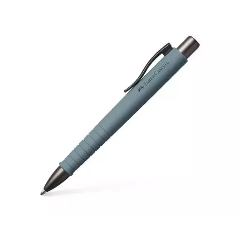 Esferográfica a.w. Faber-Castell 241188 — clip-on retrátil, tinta azul, corpo cinzento, ponta extra larga, 1 unid.