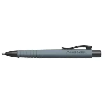 Esferográfica a.w. Faber-Castell 241188 — clip-on retrátil, tinta azul, corpo cinzento, ponta extra larga, 1 unid.