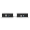 Extensor HDMI e USB KVM em fibra ótica Lindy 300 m 4K60, transmissor e recetor, com fios, 300 m, 3840 x 2160 píxeis, preto, metal
