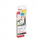 Marcador Edding 4-1200-5-3 aqua preto verde-claro vermelho amarelo ponta bullet