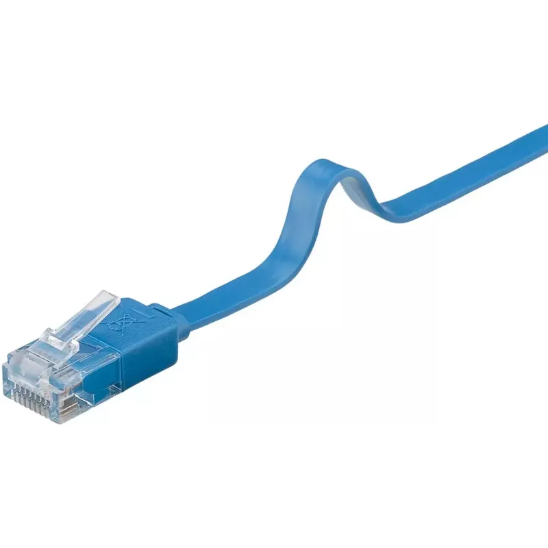 Cabo de patch plano Goobay CAT 6 2 m U/UTP azul