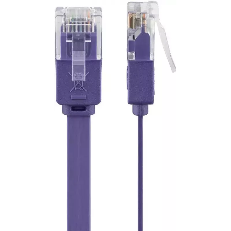 Cabo de patch plano Goobay CAT 6 2m U/UTP violeta