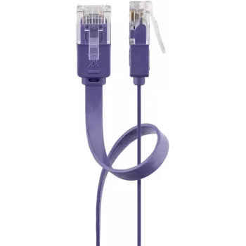 Cabo de patch plano Goobay CAT 6 2m U/UTP violeta
