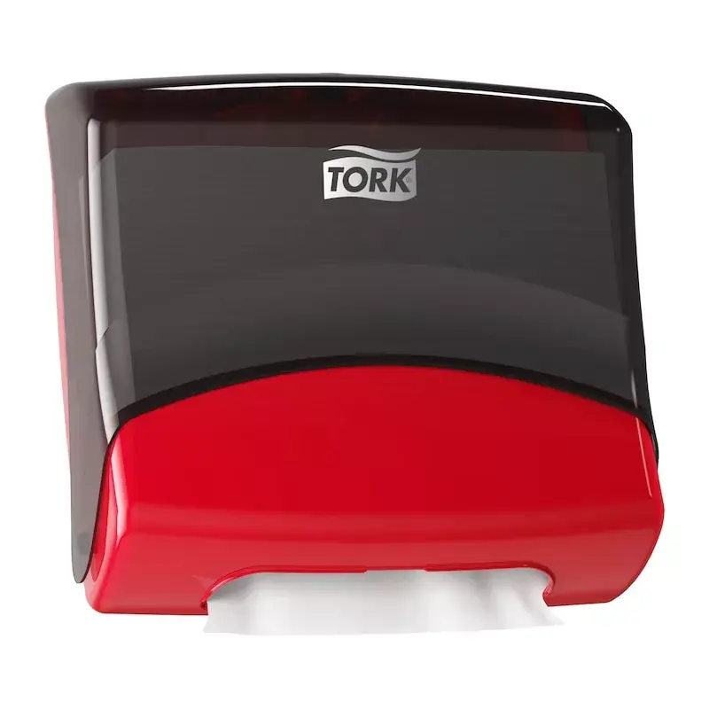 Tork 654008 dispensador de toalhas de papel, folha a folha, vermelho