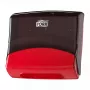 Dispensador de toalhas de papel Tork 654008 — montagem na parede, largura 427 mm, profundidade 206 mm, altura 394 mm, vermelho