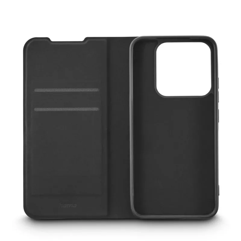 Capa tipo carteira para telemóvel HAMA para Xiaomi 15T — Daily Protect, 17,4 cm (6,83 polegadas), preto, 2 compartimentos para cartões, suporte de mesa