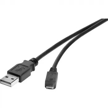 Cabo USB Renkforce RF-4463076 0,3 m USB-A para Micro-USB-B Preto