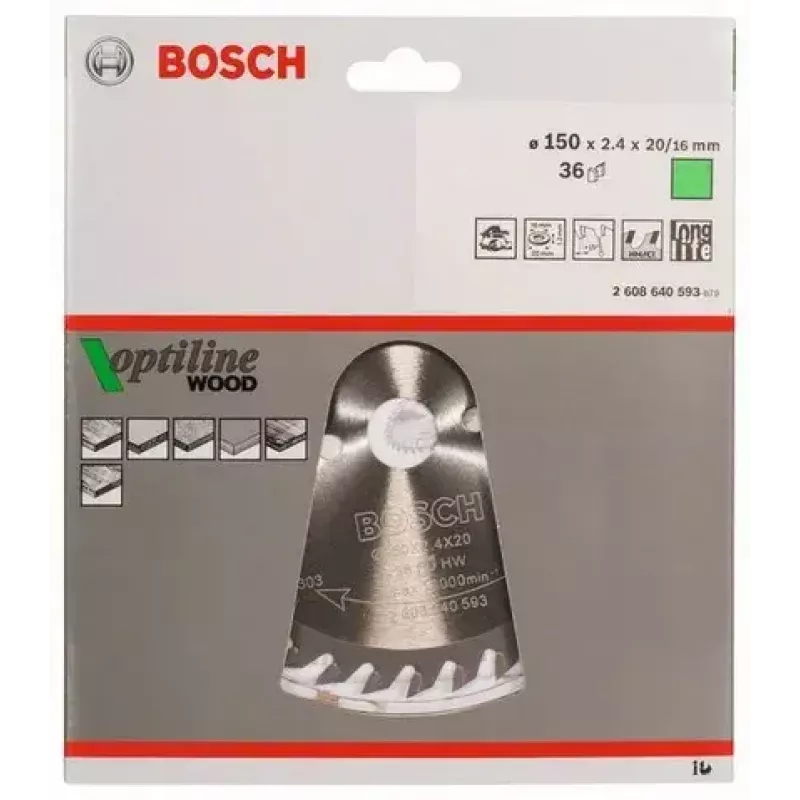 Disco de serra circular Bosch 2 608 640 593 15 cm madeira