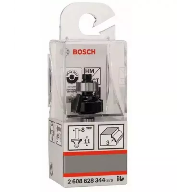 Bosch Accessories 2608628344 Fresa de arredondar de metal duro, haste de 8 mm, comprimento de 53 mm
