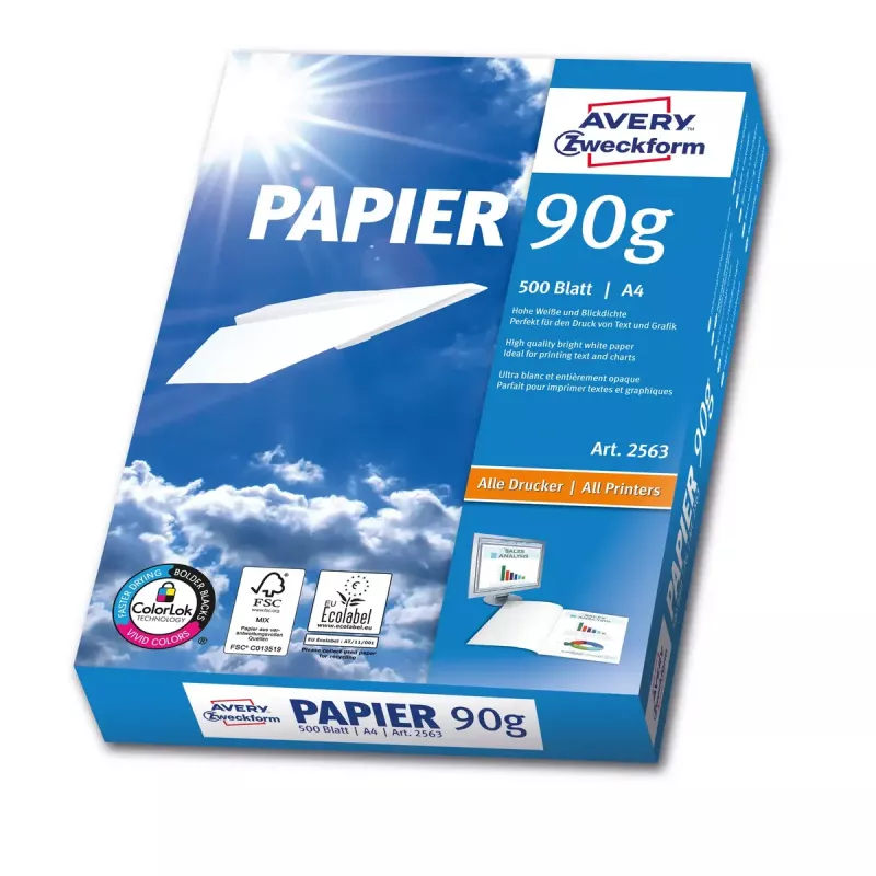 Papel de impressora A4 Avery 90 g/m² 500 folhas