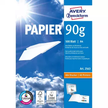 Papel de impressora A4 Avery 90 g/m² 500 folhas