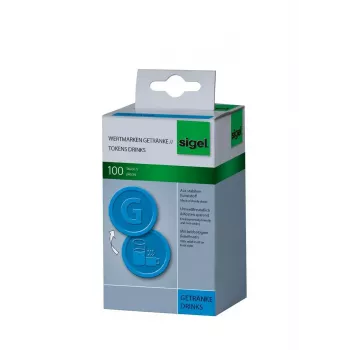 Sigel WM007 Fichas de bebida, azul, 25 mm