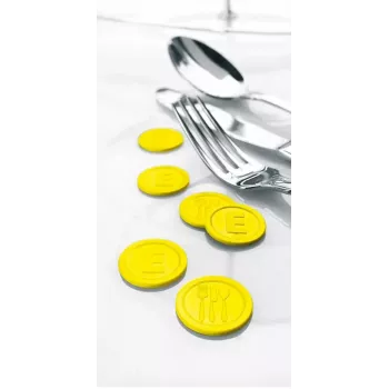 Fichas para refeições/eventos SIGEL WM002, amarelas, 100 unid.