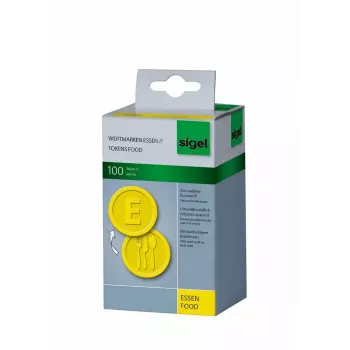 Fichas para refeições/eventos SIGEL WM002, amarelas, 100 unid.