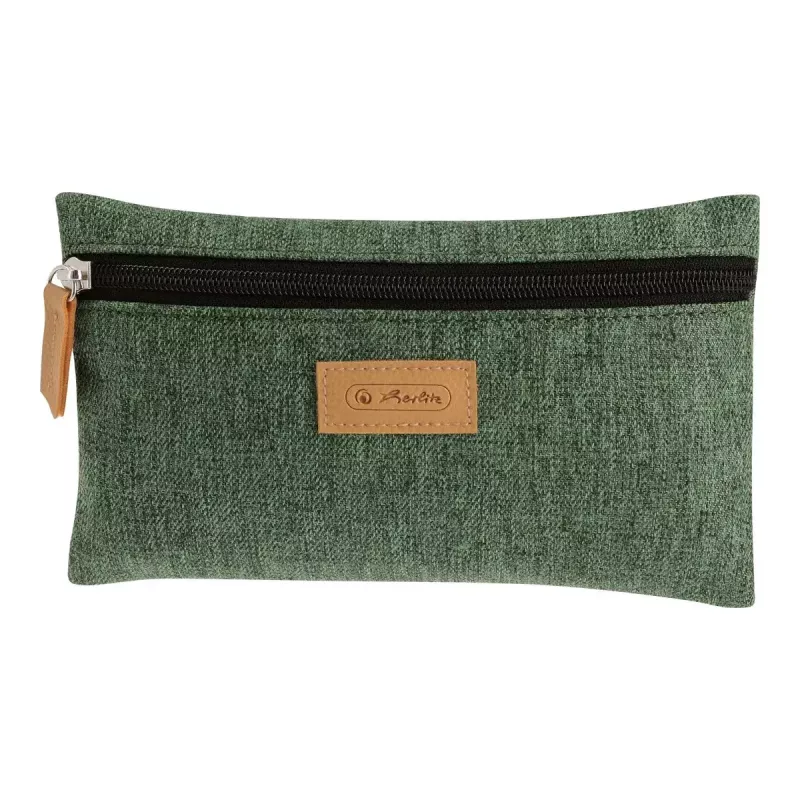 Estojo de lápis macio Herlitz GREENline poliéster verde cinzento 210x15x123 mm
