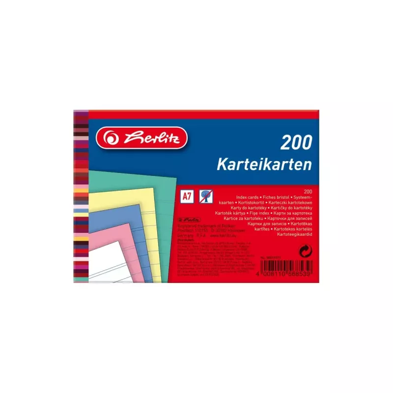 Fichas Herlitz 50019373 azul rosa vermelho-rosa