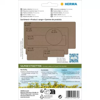 Etiquetas autocolantes HERMA 2075 retangulares com cantos arredondados permanente castanho 72 unid.