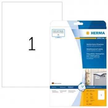 Etiqueta autocolante para impressora HERMA Etiquetas jato de tinta A4 210x297 mm película branca mate resistente às intempéries 10 unid.