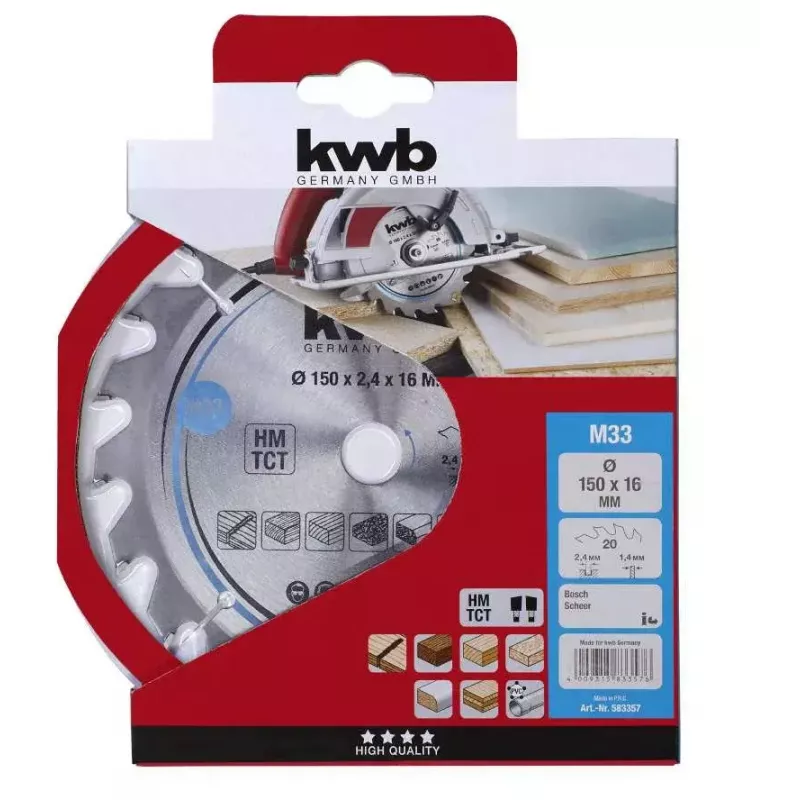Disco de serra circular KWB 583357 15 cm para madeira dura contraplacado madeira macia