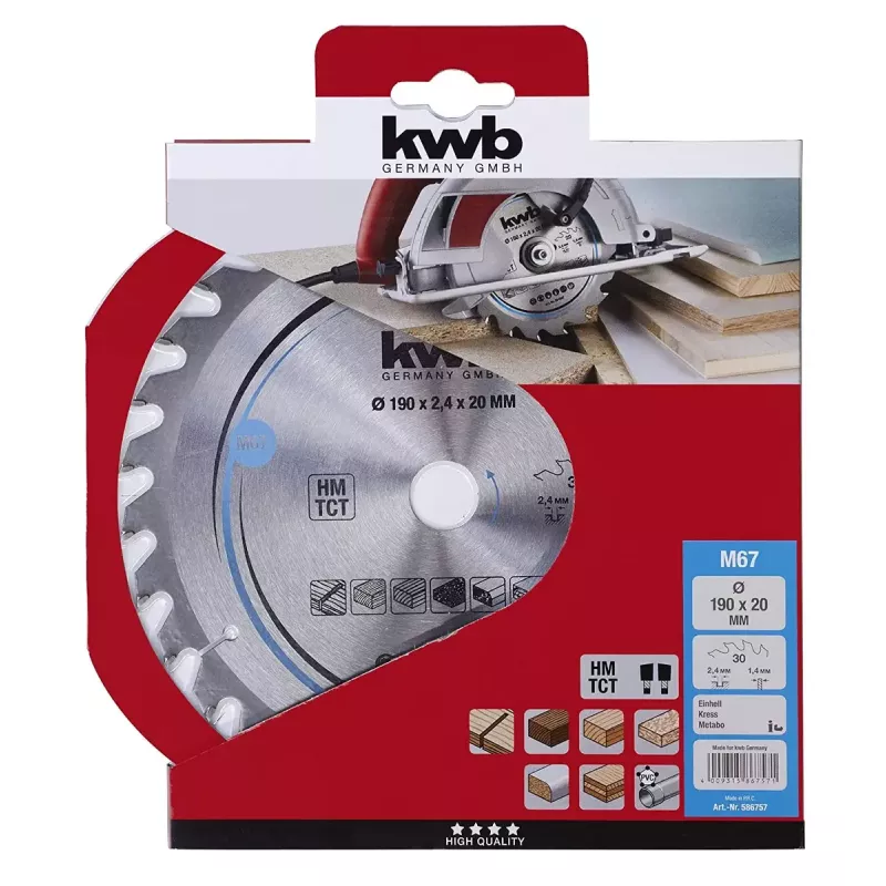 Disco de serra circular KWB 586757 com pastilhas de metal duro 1 unid.