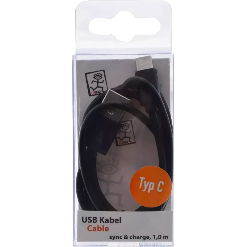 Cabo USB 2GO 795782 1m USB B USB C preto USB 3.2 Gen 1