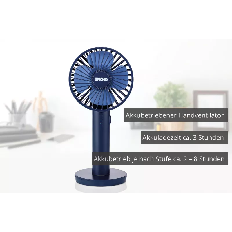 Ventilador de mão Unold Breezy II azul 10 cm