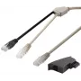 Goobay 95286 cabo adaptador TAE, 2x RJ45 para RJ45 (8P8C) / TAE-F, 3 m, preto/cinzento